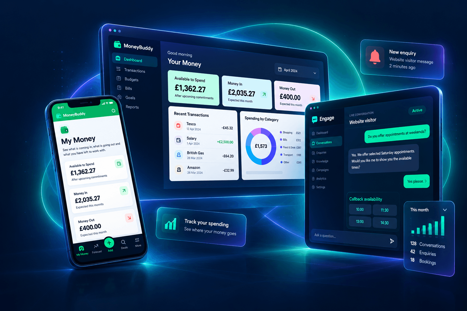 MoneyBuddy and Zabion Engage applications available through the Zabion software platform